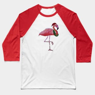 flamingo christmas painting Baseball T-Shirt